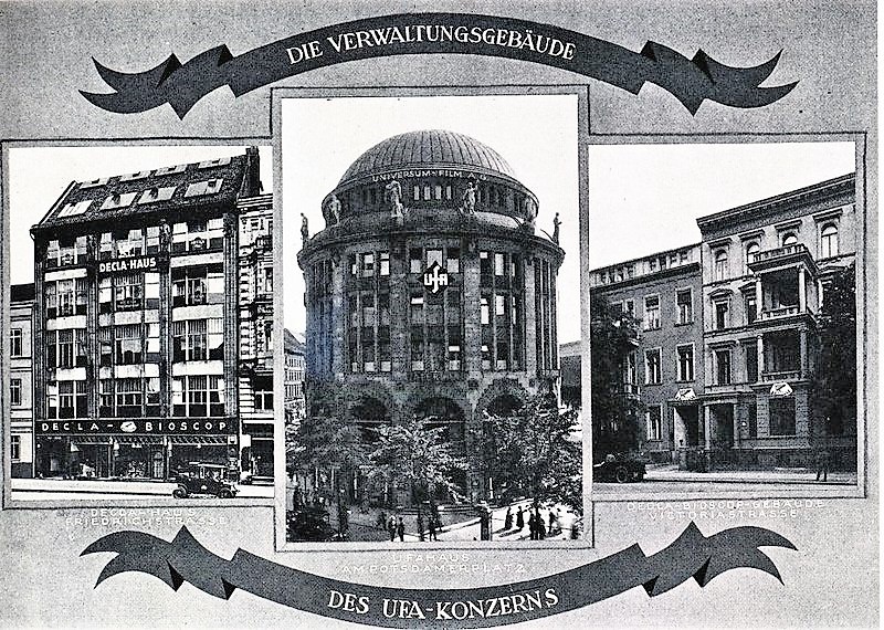 Dazu gehörten das DECLA-Haus in Berlin-Friedrichstraße; das UfA-Haus am Potsdamer Platz sowie das DECCA-Gebäude in der Victoriastraße